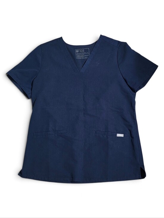 Figs Tops - Figs Navy Blue V Neck Scrub Top Size Medium